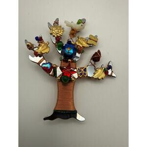 Vintage Liztech Tree of Life Brooch Handmade
